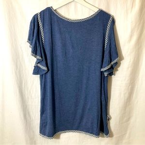 Max Studio Flutter Sleeve Top